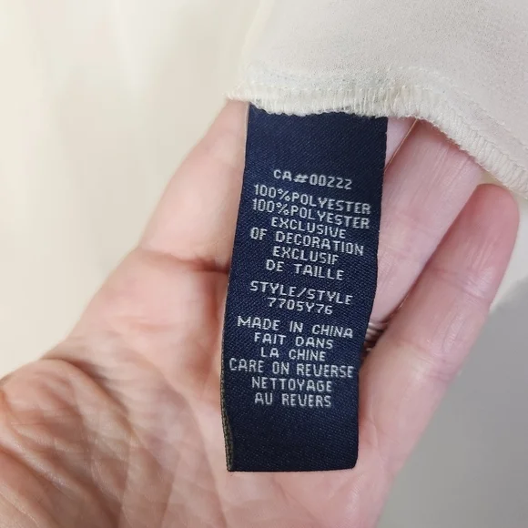 Women's Cream & Black Speck Print Peasant High Neck Sheer Blouse Large - Picture 11 of 16